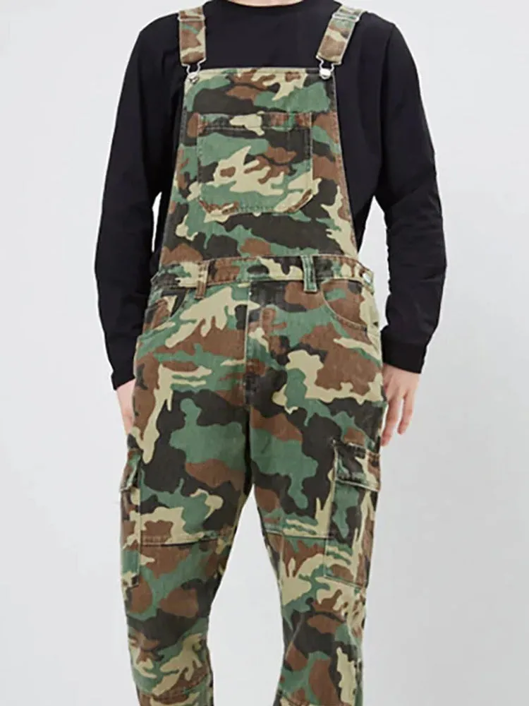 Overalls Pocket Camouflage Blend Streetwear Stylish Camouflage