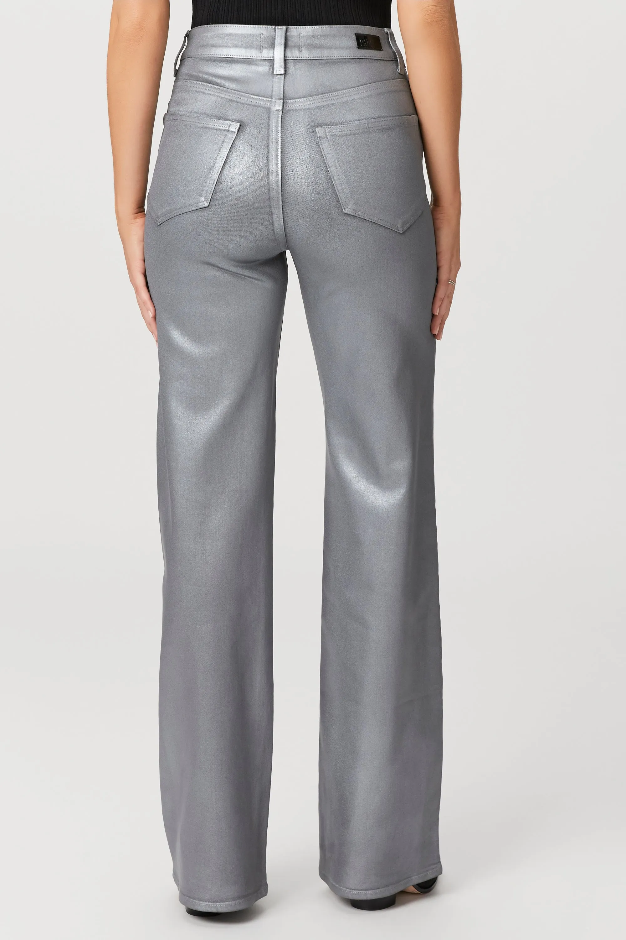 Paige Premium Denim - Sasha Pant in SIlver Shimmer Luxe Coating