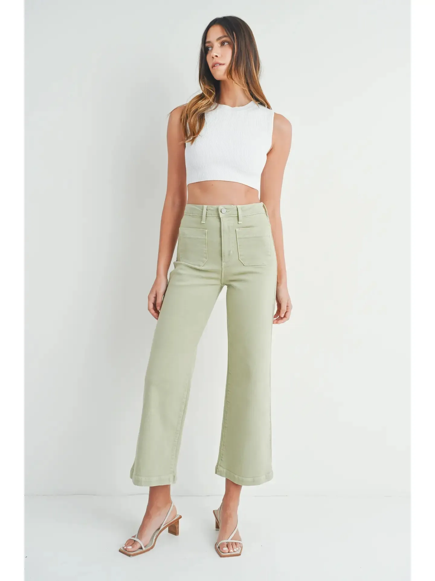 Patch Pocket Wide Leg in Sage