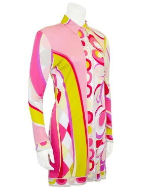 Pink and Yellow Abstract Printed Tunic