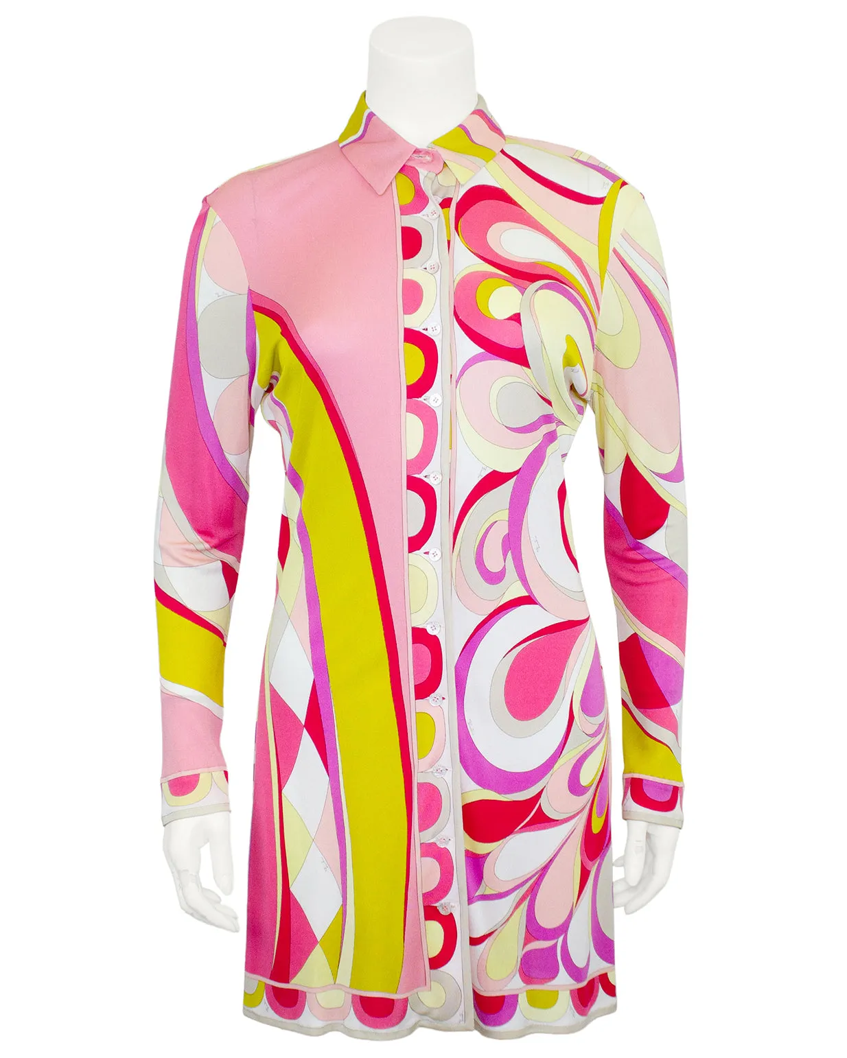 Pink and Yellow Abstract Printed Tunic