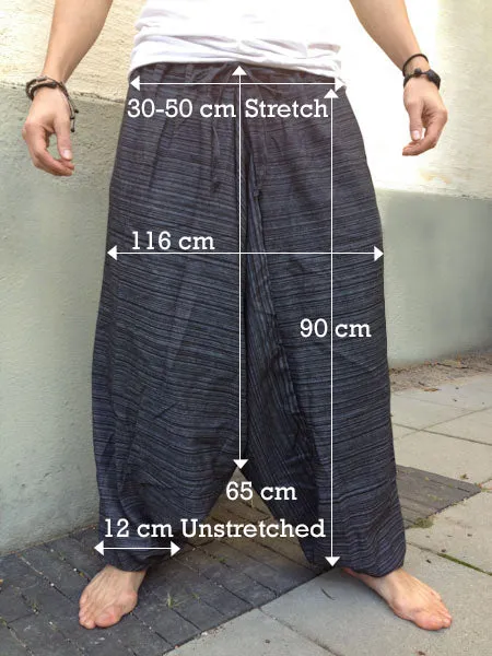 Pinstripe Boho Pants Black - Seconds