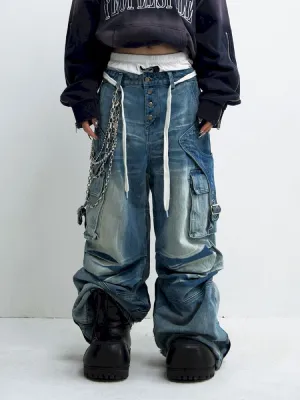 Pleated Wide Leg Jeans【s0000010450】