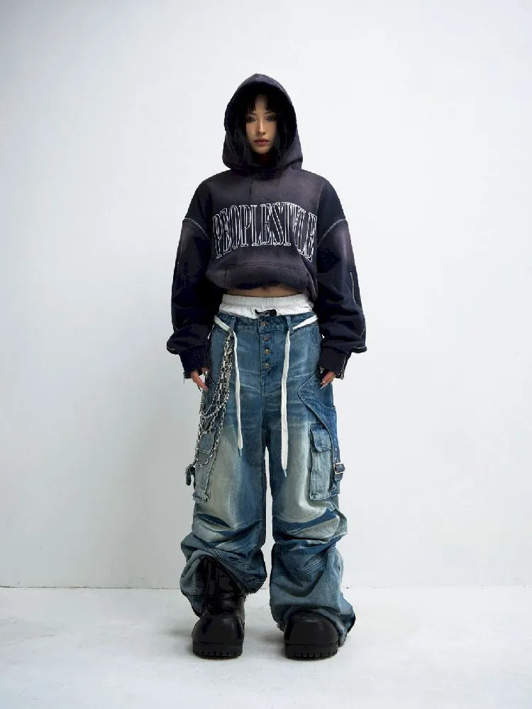 Pleated Wide Leg Jeans【s0000010450】