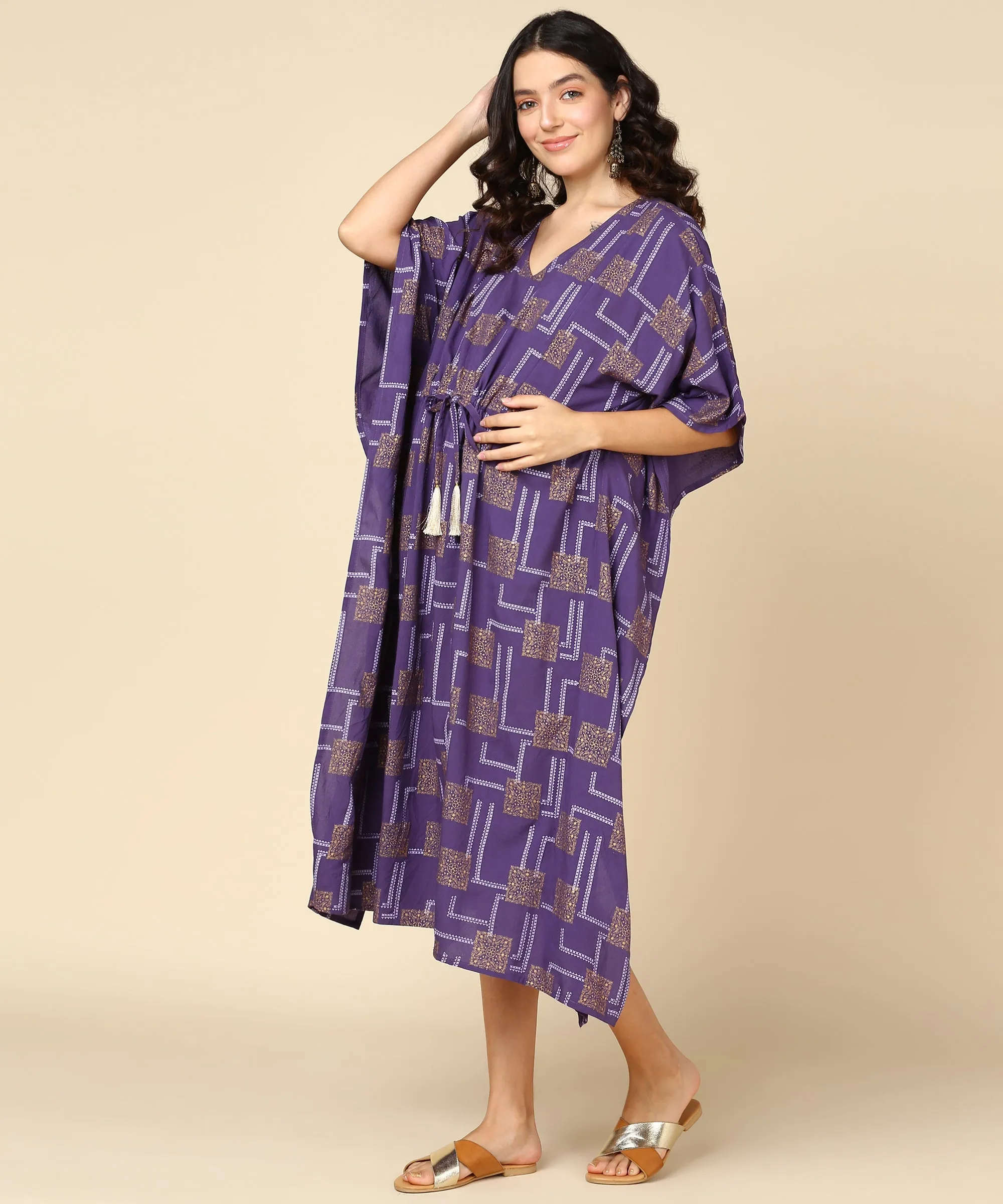 Purple Pregnancy & Maternity Kaftan