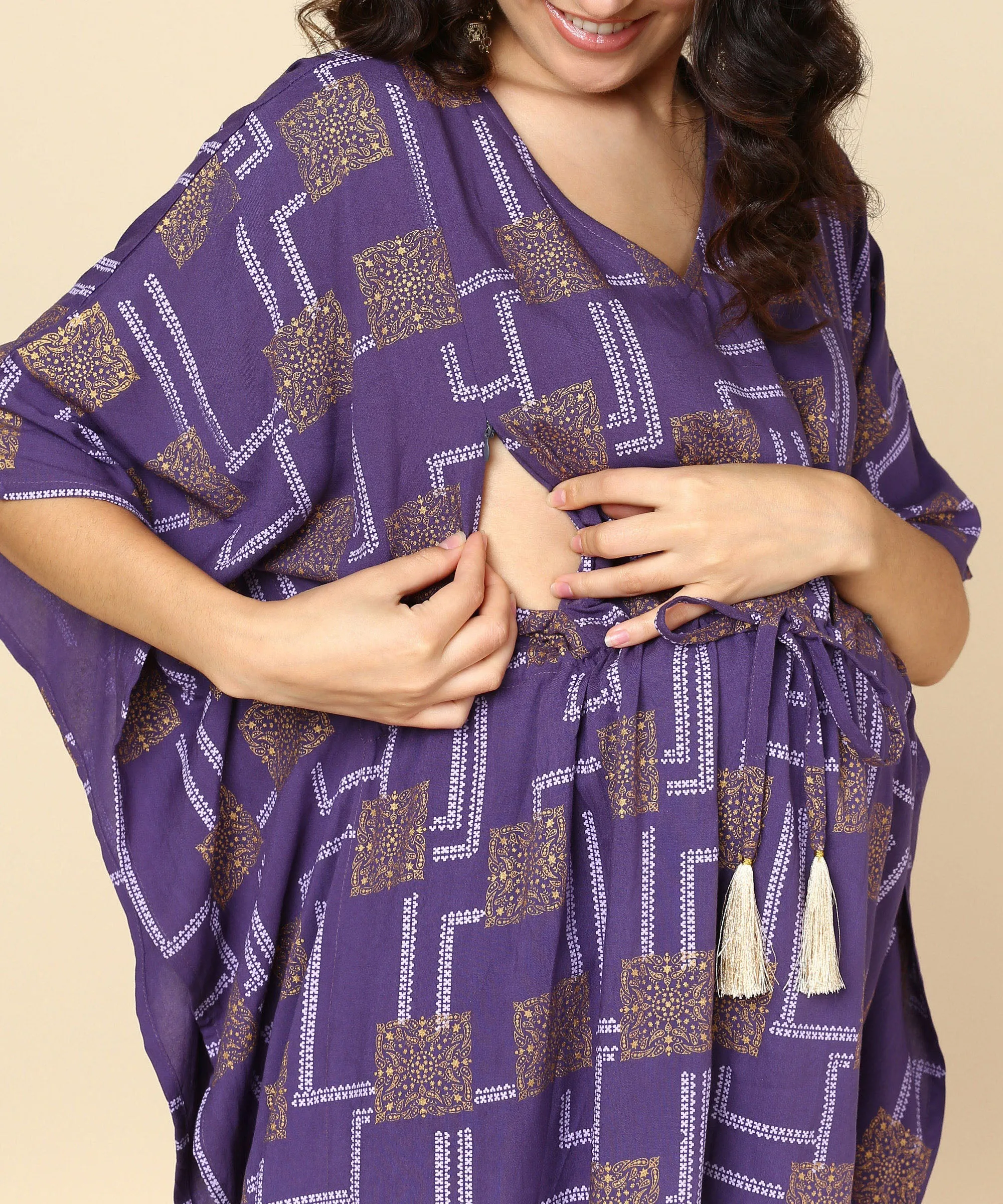 Purple Pregnancy & Maternity Kaftan