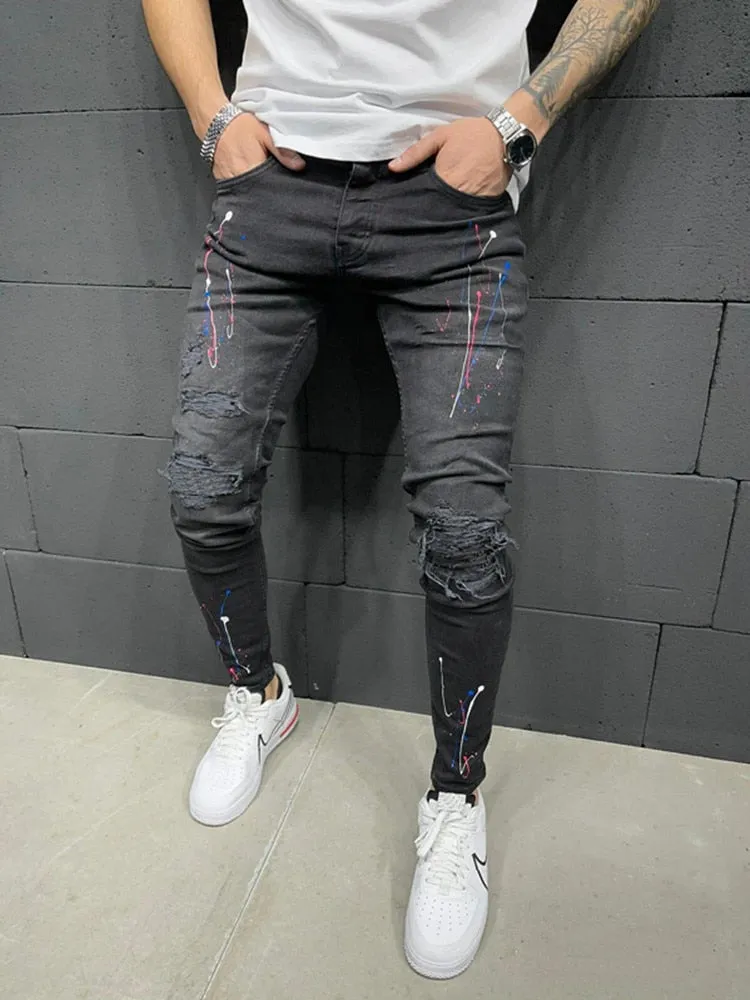 Ripped Stretch Fashion Jeans Pant