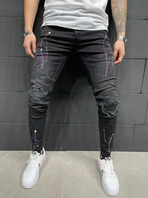 Ripped Stretch Fashion Jeans Pant