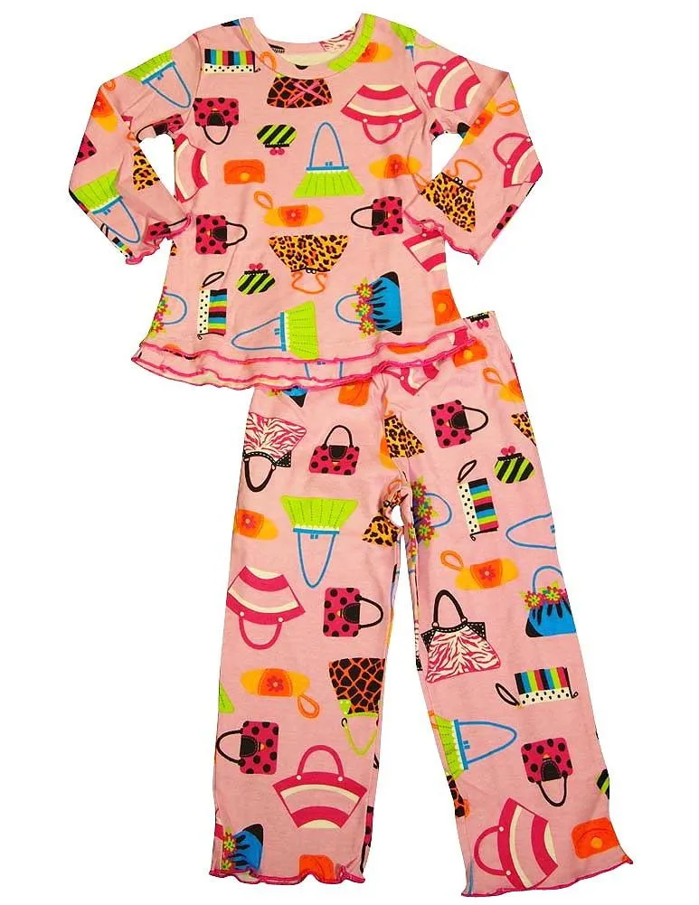 Sara's Prints Baby Infant Girls 2 Piece Long Sleeve Sleepwear Pajama Set, 35220