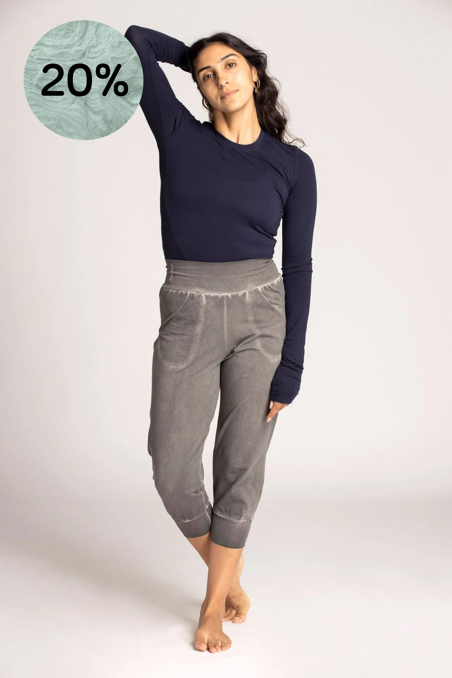 Stonewash Slouchy Capri Pants