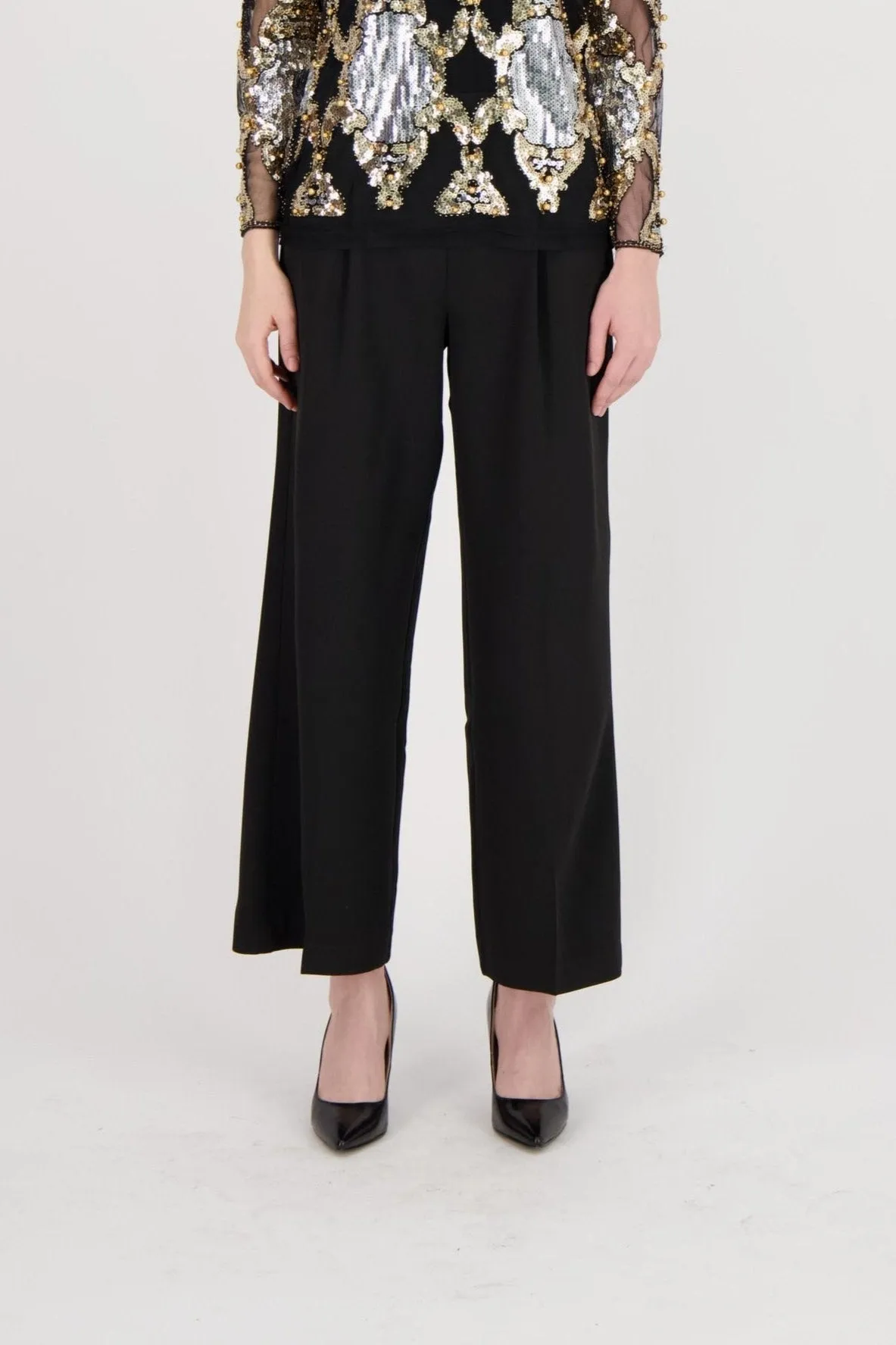 Straight Pant With Front Inverted Pleats