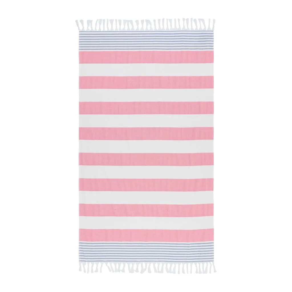 Striped Beach Towel - Calypso Coral