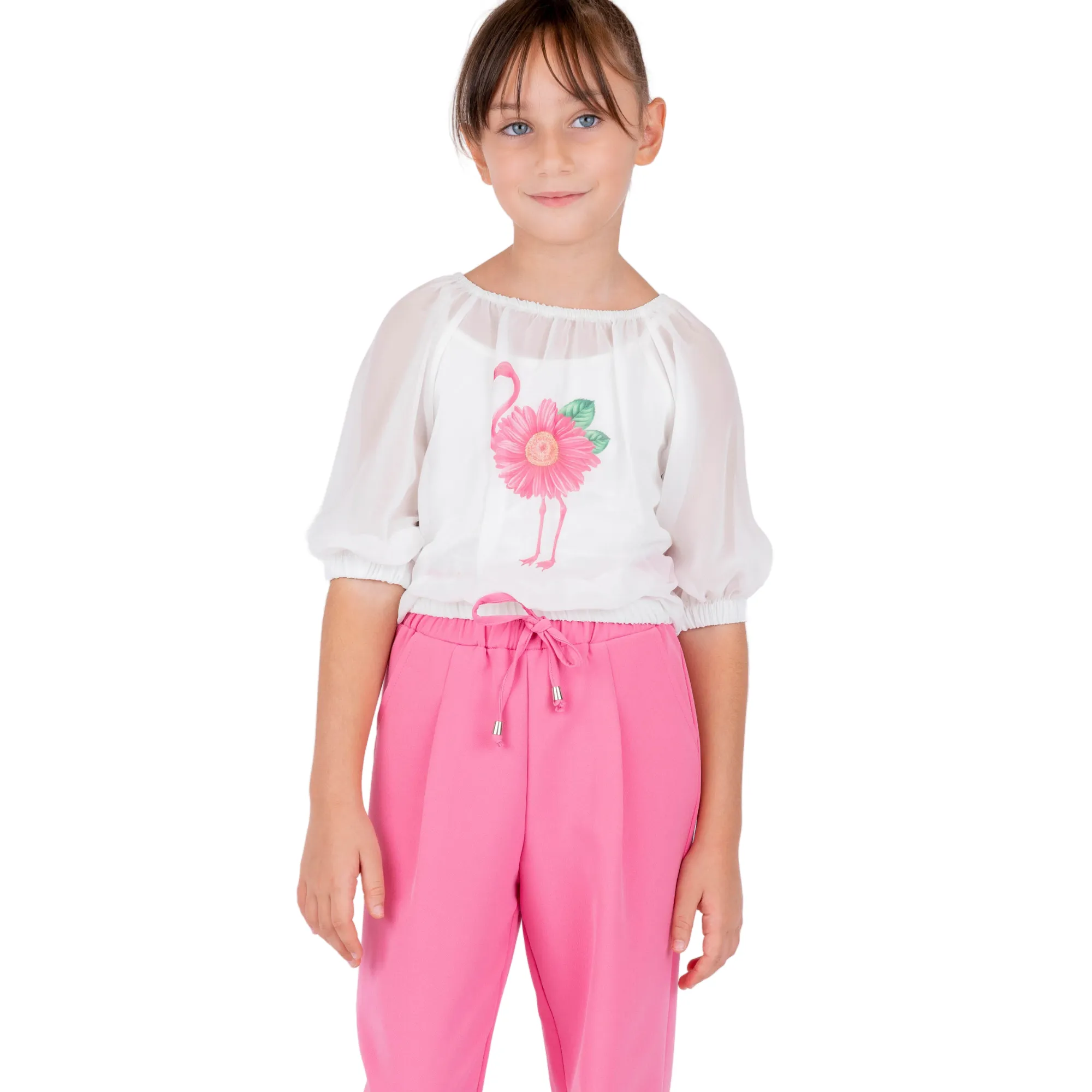 Stylish Flamingo Girls Casual Set