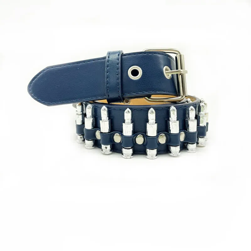 Stylish Punk Bullets Rivet Decor Leather Belt