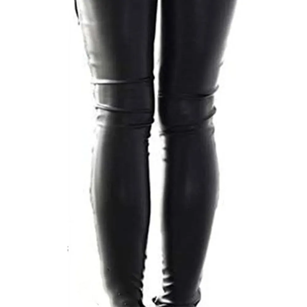 Trendy Punk Rock Faux Leather Pencil Pants