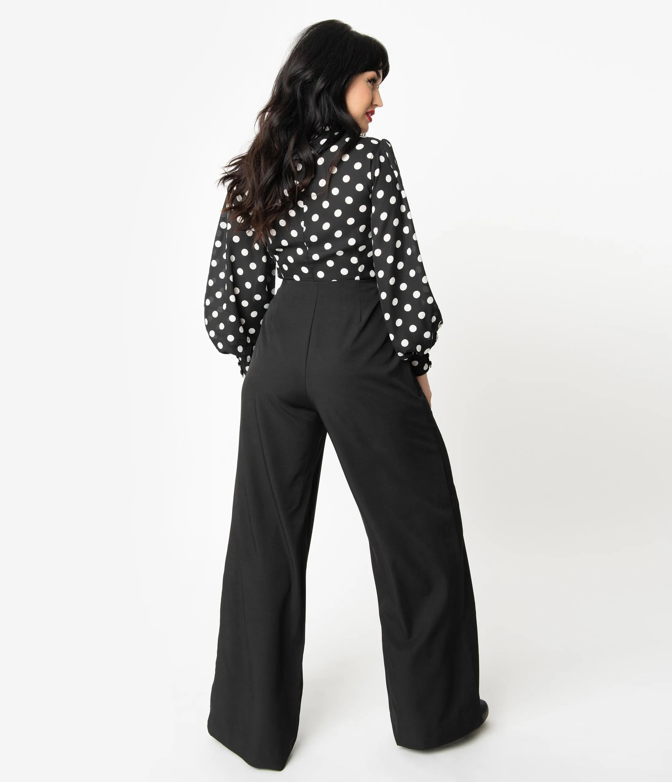 Unique Vintage Black Wide Leg Rogers High Waisted Pants