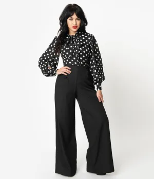 Unique Vintage Black Wide Leg Rogers High Waisted Pants