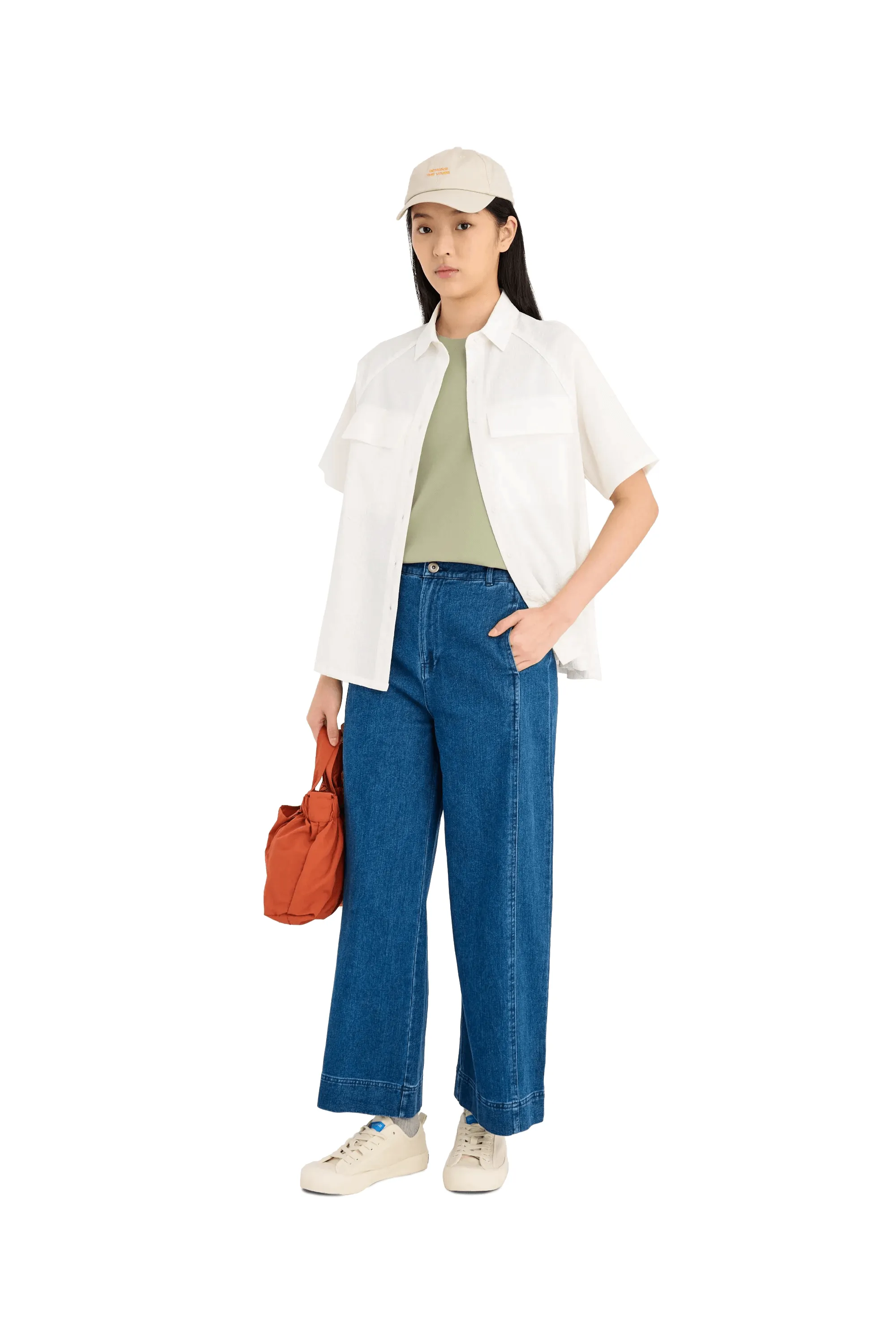 Wide Leg Denim Trouser