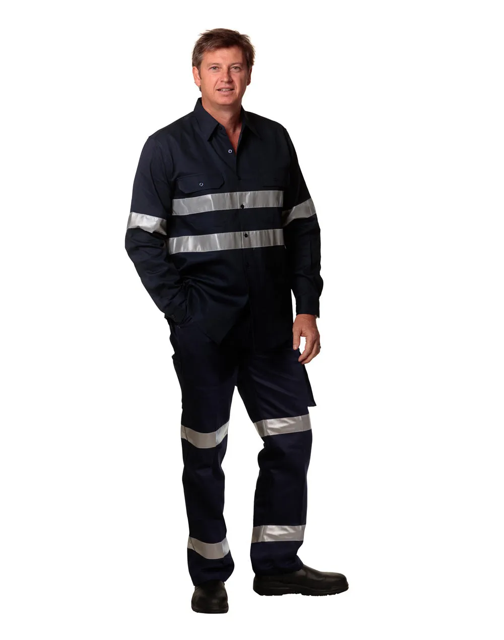 WP07HV Pre-Shrunk Drill Pants With Biomotion 3m Tapes Regular Size